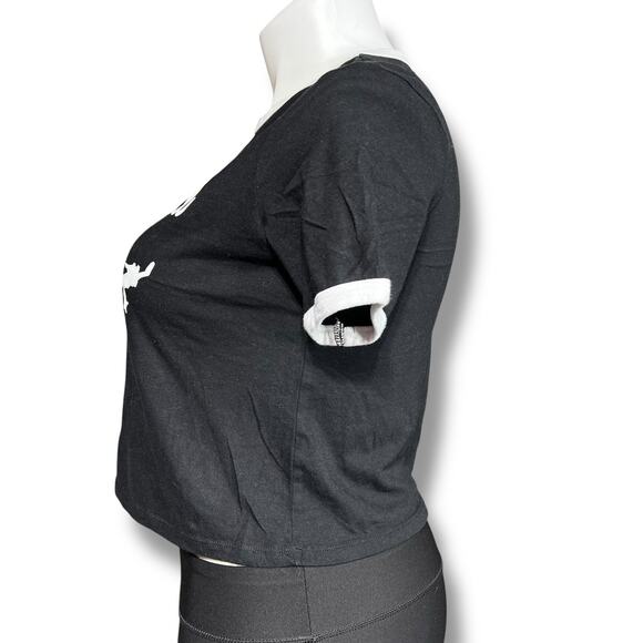 Disney Womens Peter Pan Tinker Bell Take Me To Neverland Crop Top T Shirt XL - Picture 4 of 6